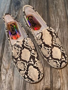 Circus Sam Edelman Cora espadrille platform shoes 8.5 NEW no box leather snake